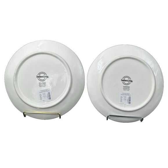 Southern Living Christmas Santa Stoneware Salad Plates Set of 2 New with Tags - Picture 6 of 8